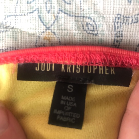 Vintage Jodi Kristopher Pink Coral and Yellow Dress - Picture 3 of 6